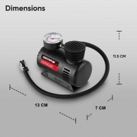 Mini compresor auto cu manometru, 12V, 21 BAR, 300 PSI, negru, Vivo GR0102